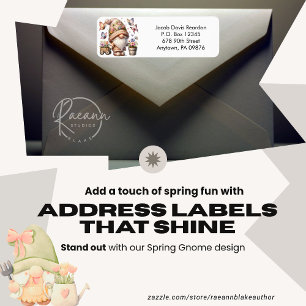 Spring Gnome Return Address Label