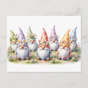 Spring Gnomes in a Meadow Postcard