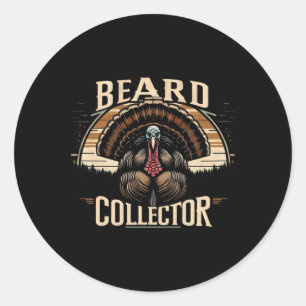 Spring Gobbler Beard Collector Non Camoflauge Turk Classic Round Sticker