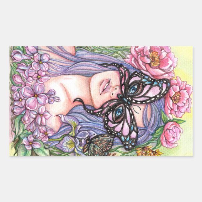 Spring Goddess Rectangular Sticker (Front)