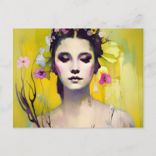 Spring Goddess Yellows and Pinks Postcard