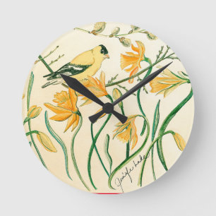 Spring Goldfinch Clock