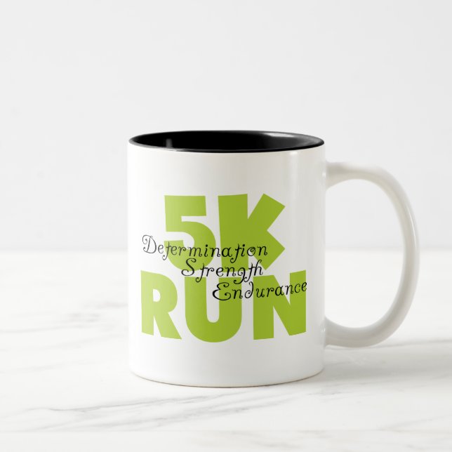 Spring Green 5K Run Two-Tone Coffee Mug (Right)