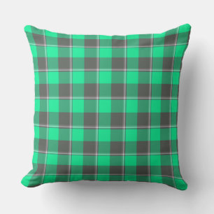 Spring Green and Finlandia Plaid Black Cushion