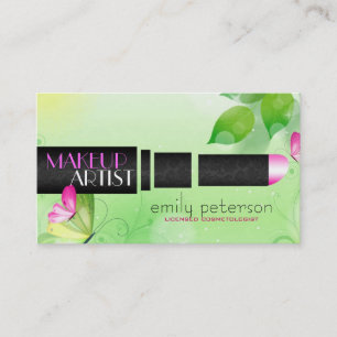 Spring Green Background With Black Beauty Symbol Business Card