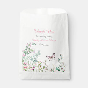 Spring Green Butterfly Floral Baby Shower Favour Bag