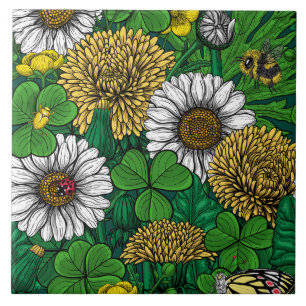 Spring green ceramic tile