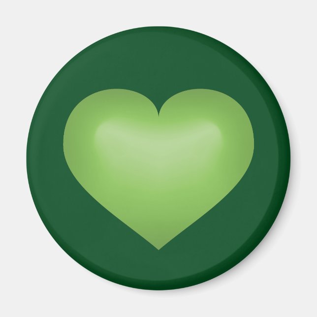 Spring green fade heart magnet (Front)
