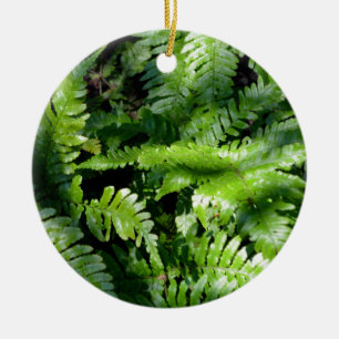 Spring Green Ferns boho botanical  Ceramic Ornament