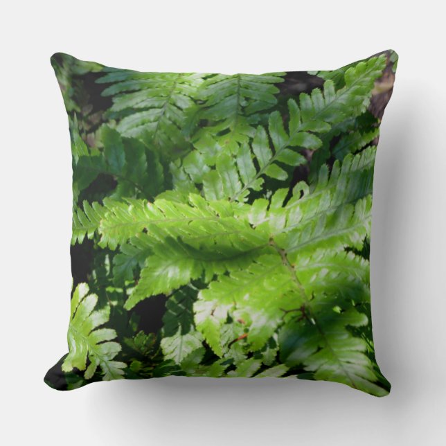 Spring Green Ferns Cushion (Front)