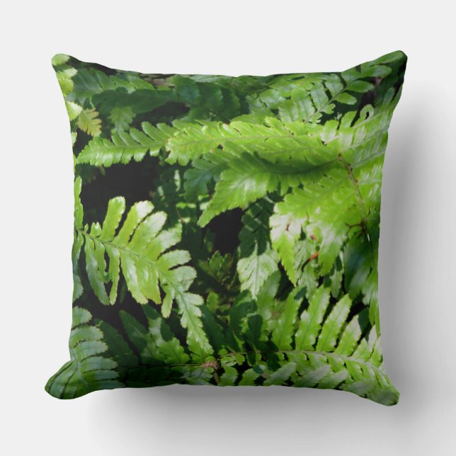 Spring Green Ferns Cushion (Front)
