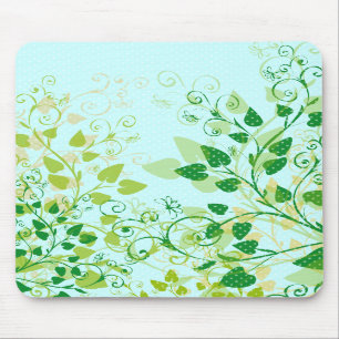 Spring Green Floral mousepad