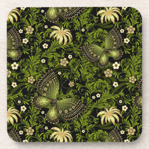Spring Green-gold Pattern Coaster