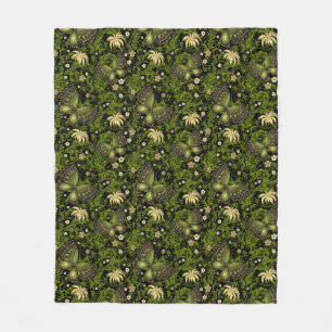 Spring Green-gold Pattern Fleece Blanket