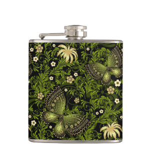 Spring Green-gold Pattern Hip Flask