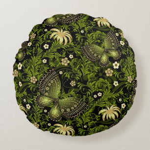 Spring Green-gold Pattern Round Cushion