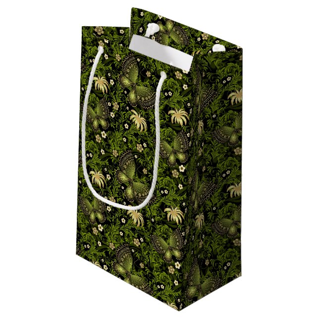 Spring Green-gold Pattern Small Gift Bag (Back Angled)