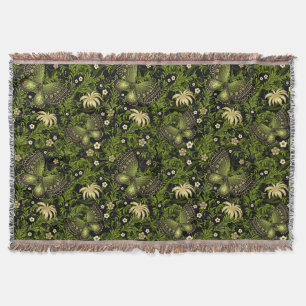 Spring Green-gold Pattern Throw Blanket