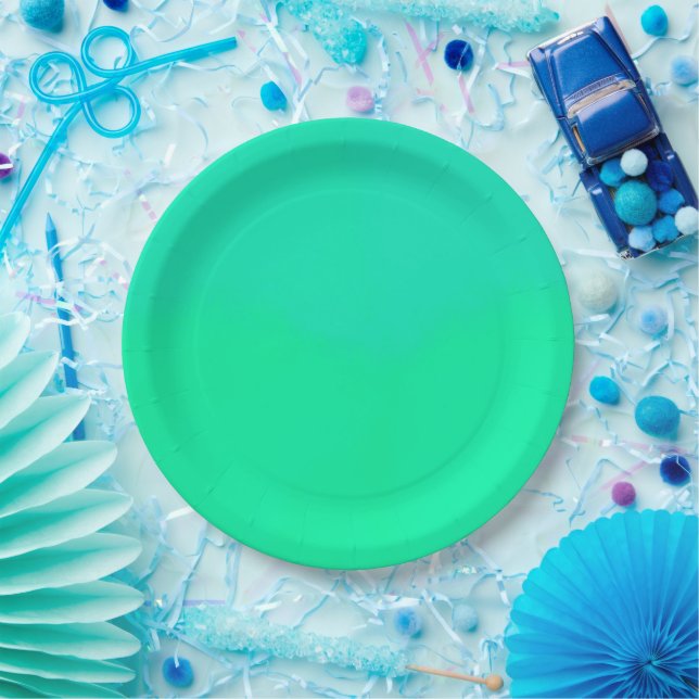 Spring Green Gradient  Paper Plate (Party)