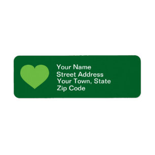 Spring green heart return address label