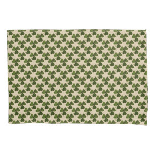 Spring Green Irish Shamrock Pattern Pillowcase