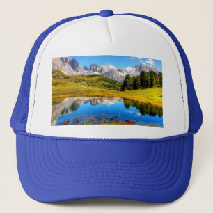Spring Green Mountain Photo Lake Spring Mountain Trucker Hat