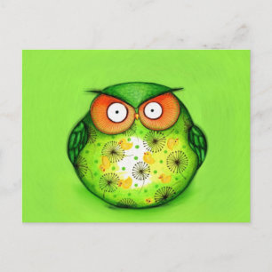 Spring Green Owl Postcard