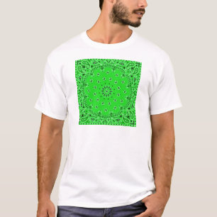 Spring Green Paisley Western Bandanna Scarf Print T-Shirt