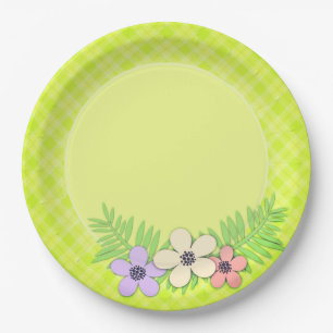 Spring, green paper plate