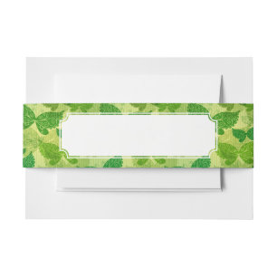 Spring Green Pattern Invitation Belly Band