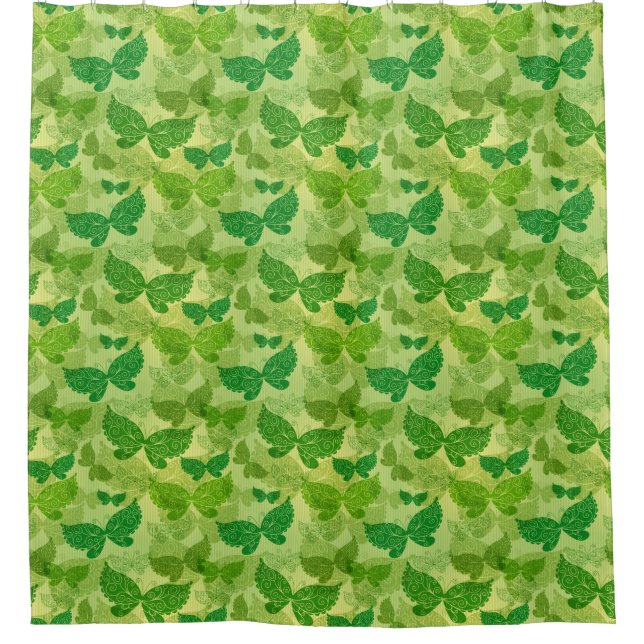 Spring Green Pattern Shower Curtain (Front)