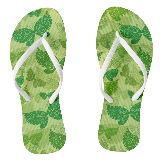 Spring Green Pattern Thongs (Footbed)