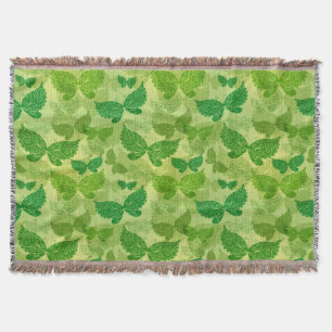 Spring Green Pattern Throw Blanket