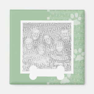 Spring Green Paws and Bone Pet Photo Magnets