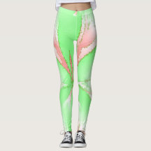Spring Green Pink White Leggings