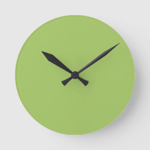 Spring Green, Plain Light Green, Solid Light Green Round Clock