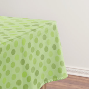 spring green polka dots tablecloth