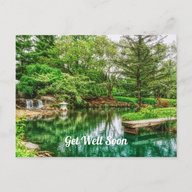 Spring Green Reflections Get Well Soon Postcard (Front)