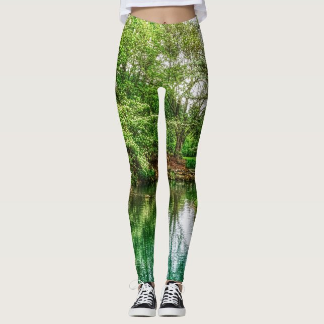 Spring Green Reflections Leggings (Front)