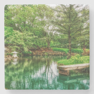 Spring Green Reflections Stone Coaster