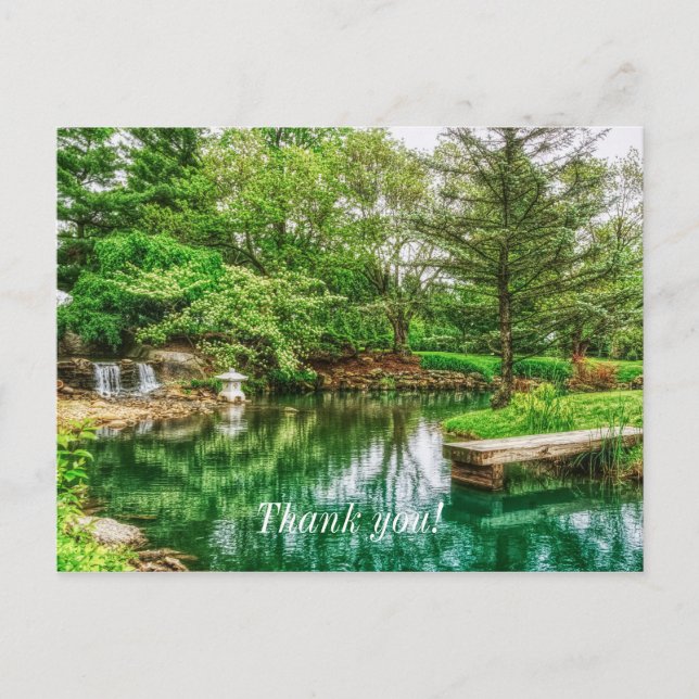 Spring Green Reflections Thank you Postcard (Front)