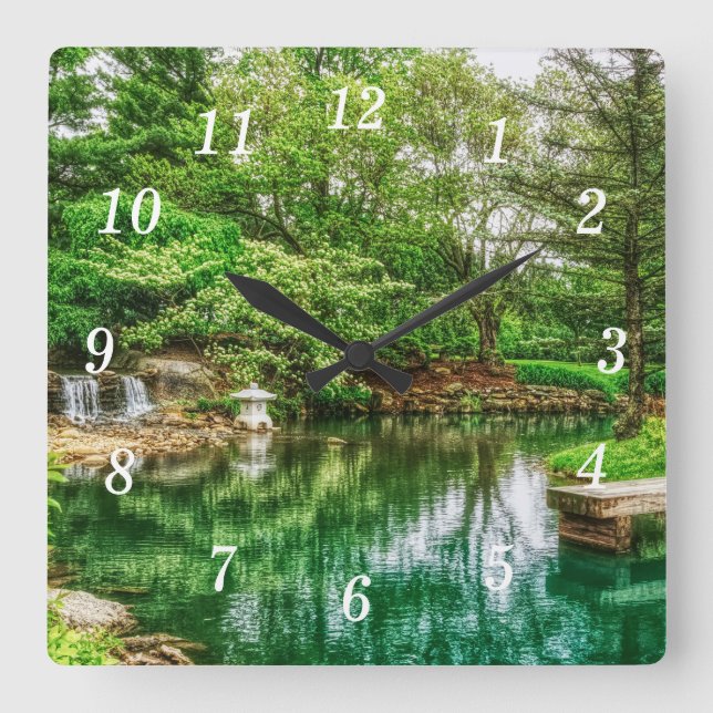Spring Green Reflections Wall Clock (Front)