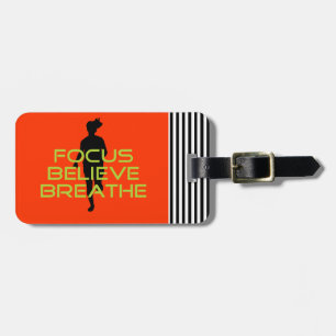 Spring Green Running Sports Focus Believe Breathe Luggage Tag