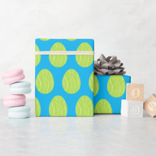 Spring Green Squiggles Easter Egg Wrapping Paper