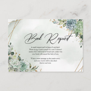 Spring green succulents eucalyptus book request enclosure card