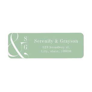 Spring green typography couples monogram address return address label