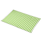 Spring Green White Stripe Kitchen Patio Table Placemat (On Table)