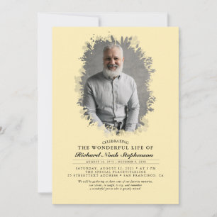 Spring Greenery Foliage Silhouette Funeral Photo Invitation