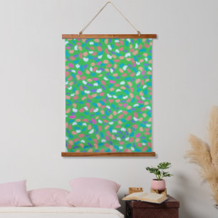 Spring Greens Painterly Art Hanging Tapestry