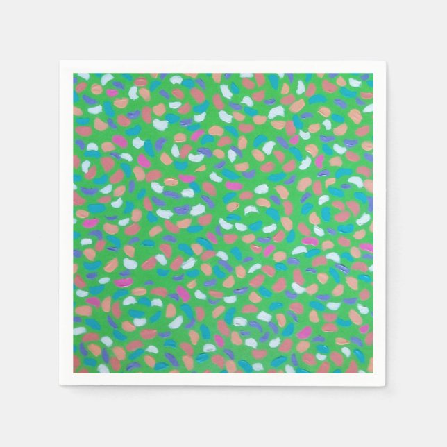 Spring Greens Painterly Art  Napkin (Front)